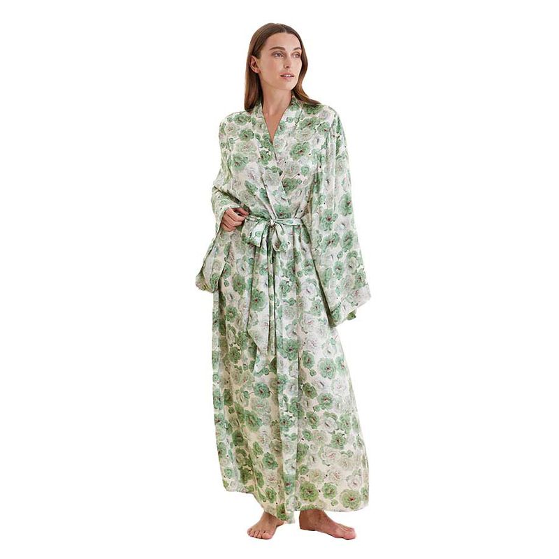 Papinelle Florence Silk Kimono Maxi Robe image number 0